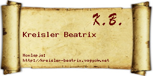 Kreisler Beatrix névjegykártya